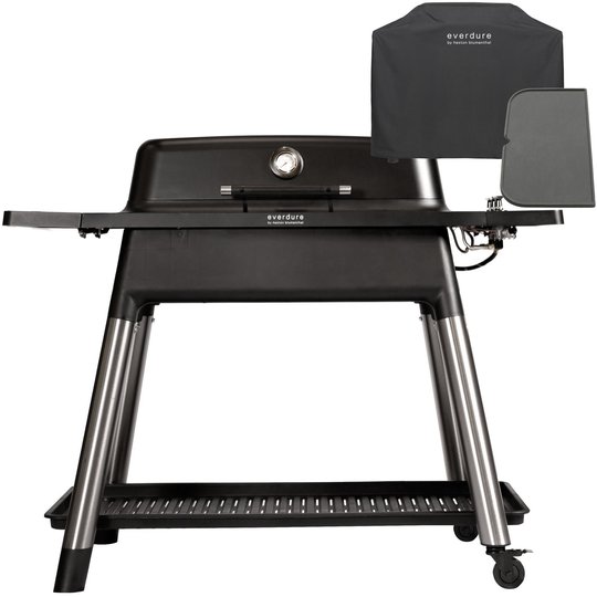 Everdure Furnace gasolgrill + grillöverdrag & grillplåt svart