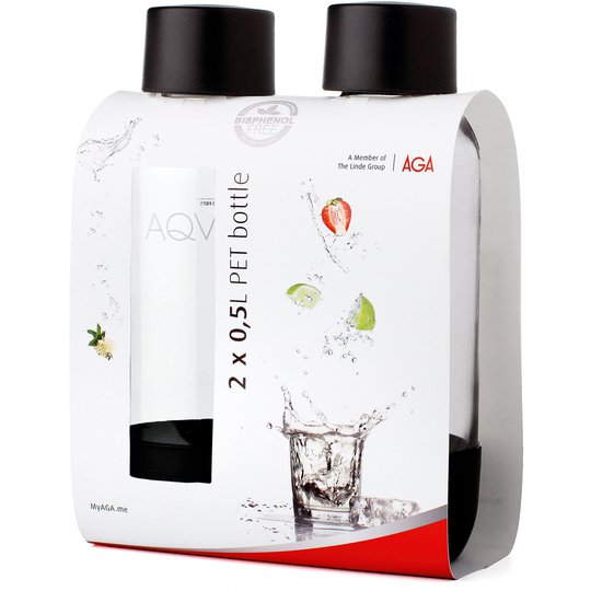 Aqvia Aga PET Flaska 0,5L Duopack Svart
