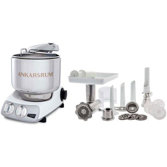 Ankarsrum AKM 6230 köksmaskin Mineral White + komplett Köttkvarn
