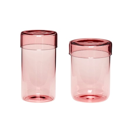 Förvaringsburk Glas Rosa 2 st