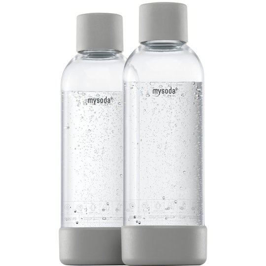 MySoda Vattenflaska 1 liter 2 st. Grå