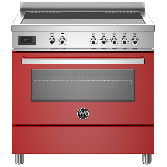 Bertazzoni PRO95I1EROT Professional induktionsspis med singelugn, 90 cm, röd