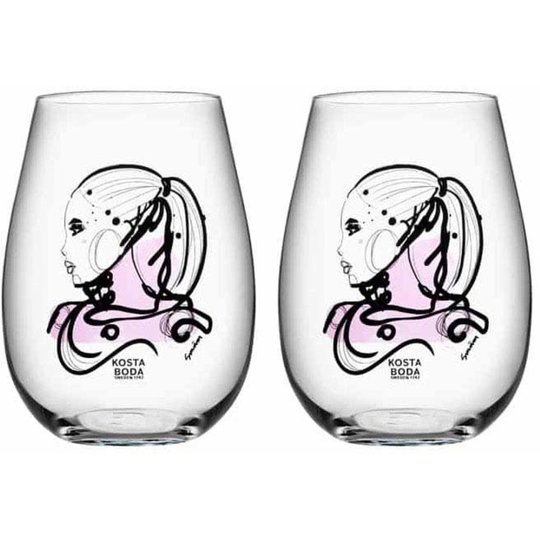 Kosta Boda All About You/Love You Rosa 2-pack