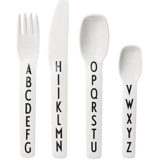 Design Letters Melamin Bestickset Barn Vit