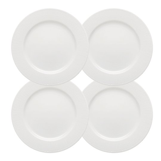 Rörstrand - Swedish Grace Tallrik flat 21 cm 4-pack Snö
