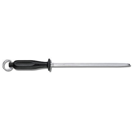 Slipstål Runt Medelfin Plasthandtag Svart 25 cm