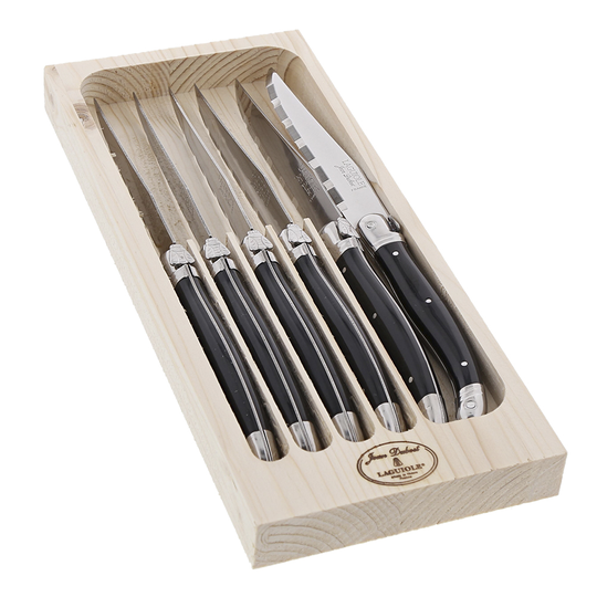 Jean Dubost Laguiole - Grillkniv 6-pack Svart