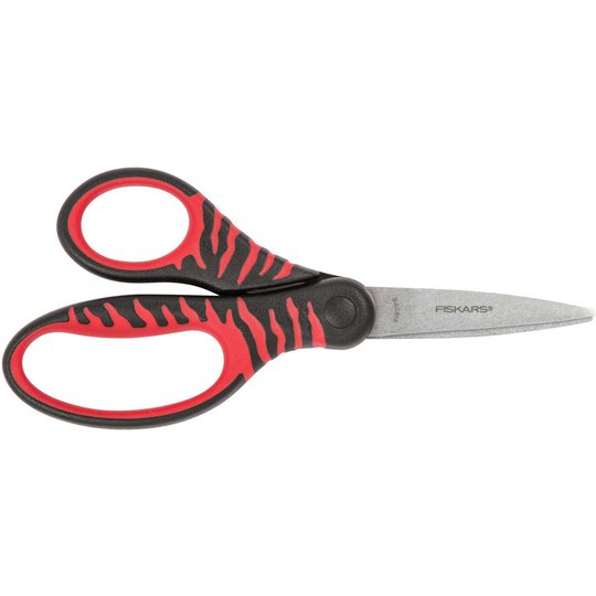 Fiskars Barnsax 15 cm svart/röd softgrip