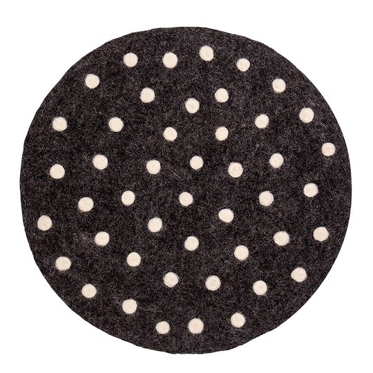 Afroart - Felt Sittdyna 37 cm Svart prickig