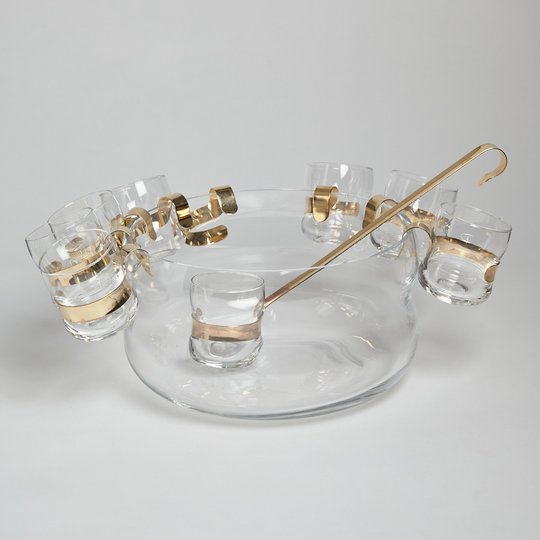 Iittala - Bålskål "Paula" med Slev och 7 st glas