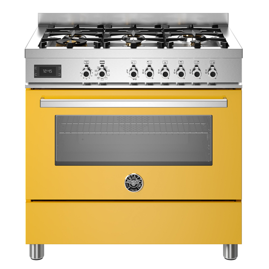 Bertazzoni PRO96L1EGIT Professional gasspis med singelugn, 90 cm, gul
