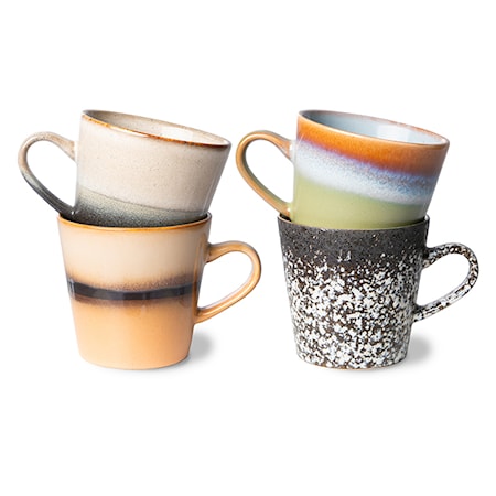 70s ceramics Americano Kopp Set om 4 Galileo