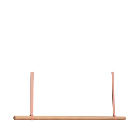 Klädhängare/Stång med läderremmar Ek