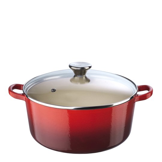 Le Creuset - Signature Gjutjärnsgryta Rund Glaslock 4,2 L Cerise