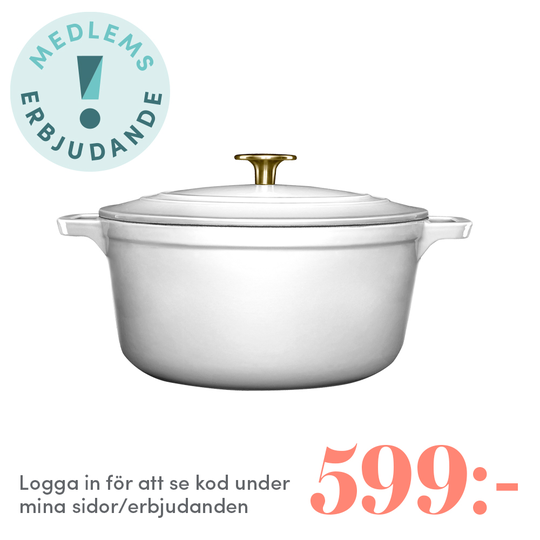 Anders Petter - Stenfors Gjutjärnsgryta rund 4,4 L Vit