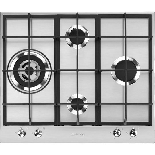 Smeg 60 cm Gashäll i Borstat Stål