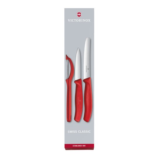 Victorinox - Swiss Classic Skalknivset 3 delar Röd