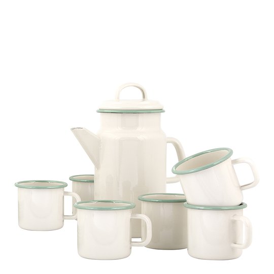 Kockums - Kockums Set Tekanna 2 L/Mugg 37 cl 6-pack Kräm