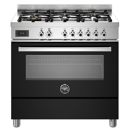 Bertazzoni PRO96L1ENET Professional gasspis med singelugn, 90 cm, svart
