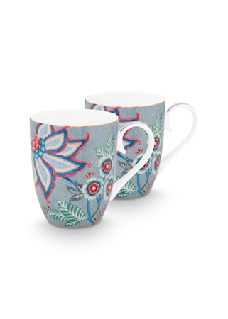 Flower Festival Mugg 35cl Set om 2 Light Blue