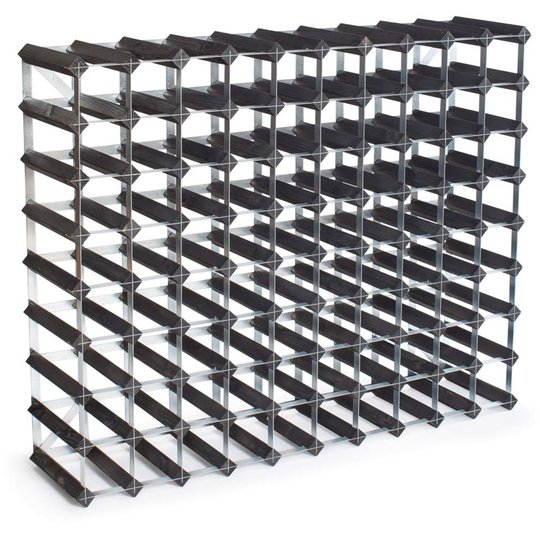 Traditional Wine Racks Vinställ Påbyggnadsbart 90 Flaskor Black Ash