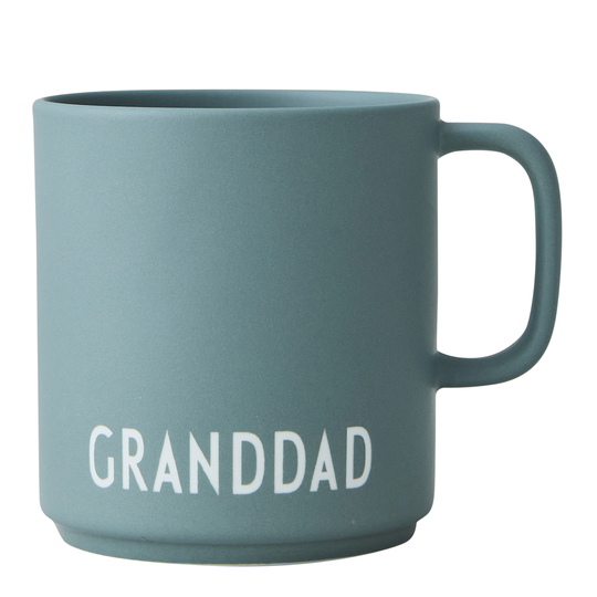 Design Letters - Favourite Cup med öra Granddad Grön
