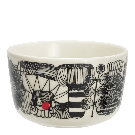 Marimekko - Siirtolapuutarha Skål 25 cl Svart/Vit blommor