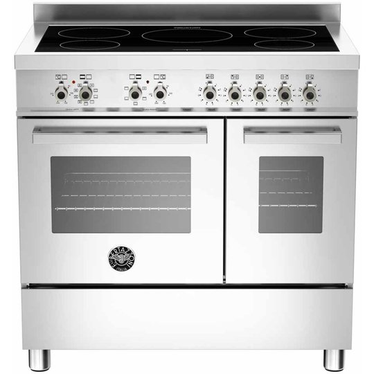 Bertazzoni Induktionsspis 90 cm, 2 ugnar, 5 zoner, rostfri, modell XE