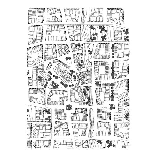 Born in Sweden - Sweden from Above Kökshandduk City 50x70 cm Grå