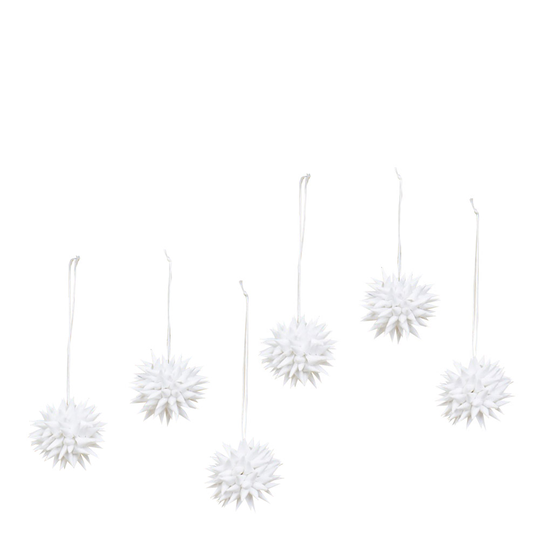 Afroart - Kotte Julhänge Stjärna 4 cm 6-pack Vit