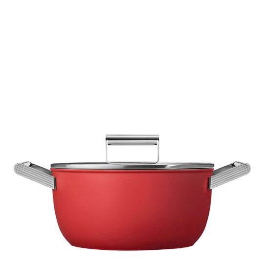 Smeg - 50's Style Kastrull Lock 24 cm Röd