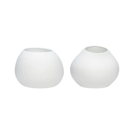 Ljuslykta 2st ø12xh9cm - Vit