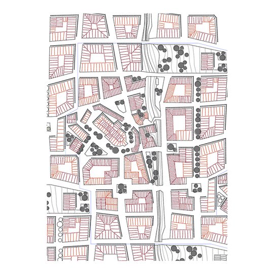 Born in Sweden - Sweden from Above Kökshandduk City 50x70 cm Rosa