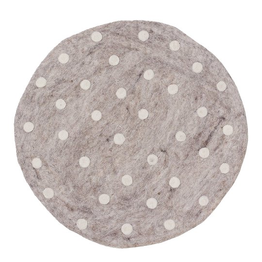 Afroart - Felt Sittdyna 37 cm Ljusgrå prickig