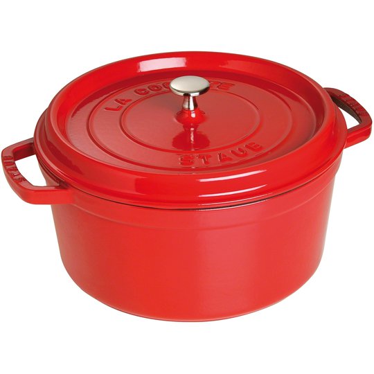 Staub Rund Gryta 28 cm 6,7 liter Röd