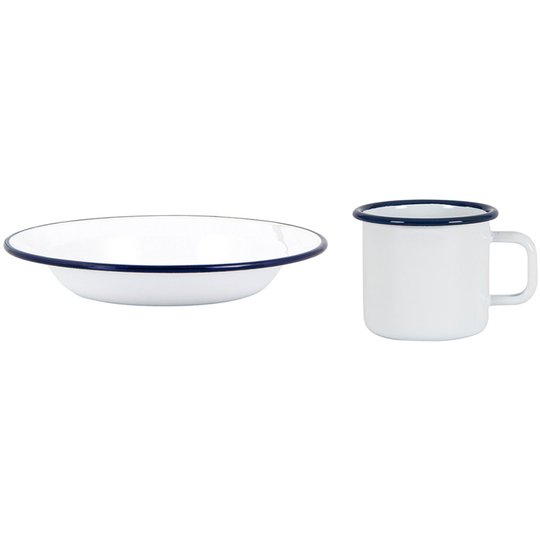 Kockums Jernverk Set med mugg och djup tallrik, vit