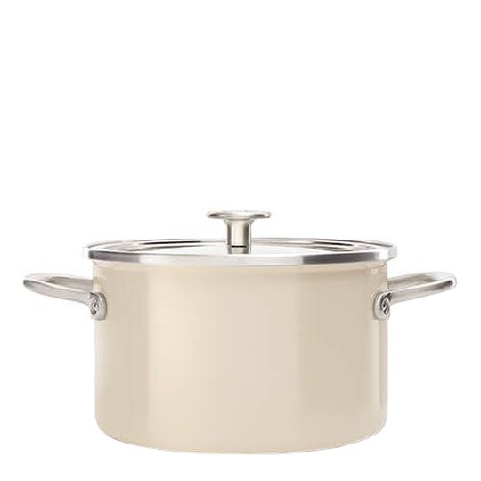 KitchenAid - Steel Core Enamel Gryta Emalj/Glaslock 3,7 L Kräm