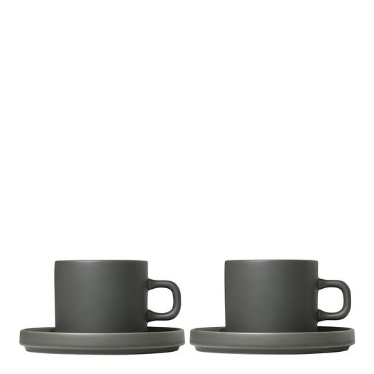 Blomus - Pilar Kaffemugg med fat 2-pack Agave Green