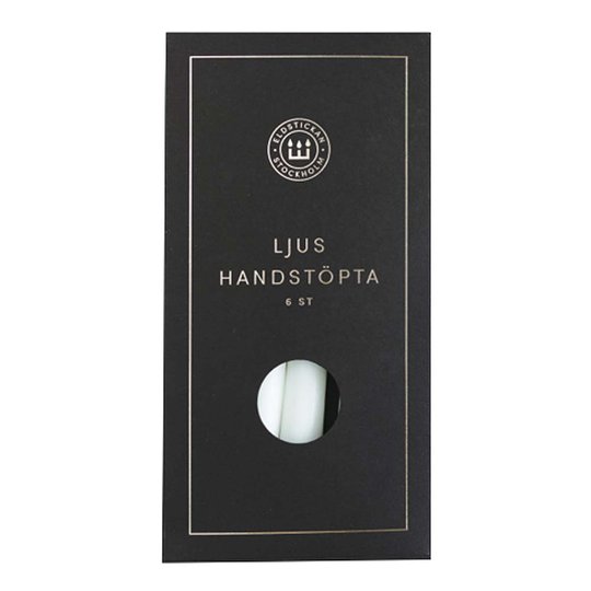 Eldstickan - Handstöpta Ljus 25 cm 6-pack Vit