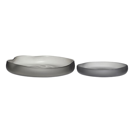Fat 2st ø23xh4, ø30xh5 cm - Grå