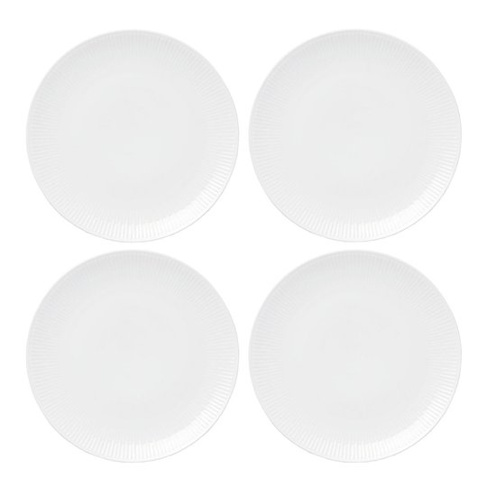 Aida - Relief Tallrik 22 cm 4-pack Vit