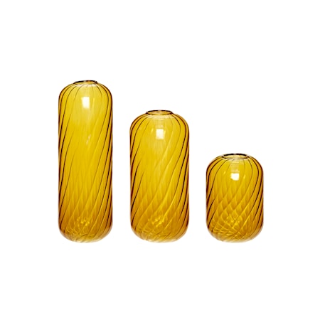 Vase Glas Bärnsten 3 st