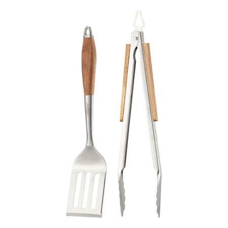 BBQ Set Grilltång & Grillspade Rostfritt stål/ Akasia