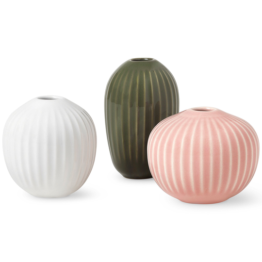 Kähler Hammershøi vase 3 st. vit/nude/grön