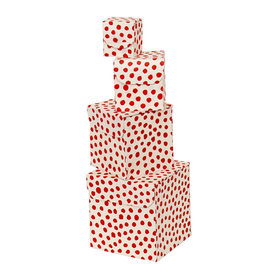 Afroart - Prick Förvaringslådor 4-pack Röd