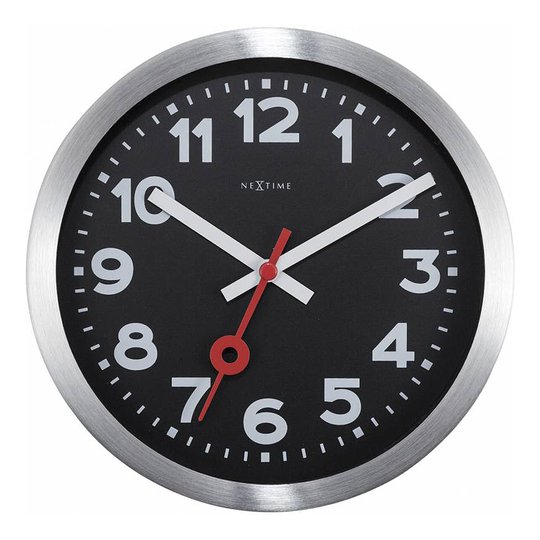 NeXtime - Station Väggklocka siffror 35 cm Svart