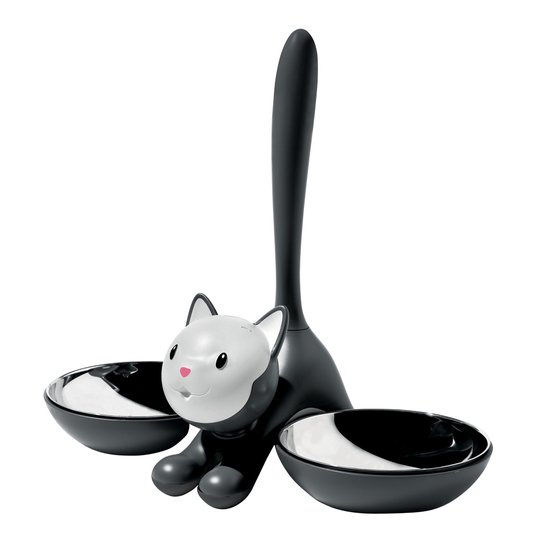 Alessi - Tigrito Kattskål dubbel Svart
