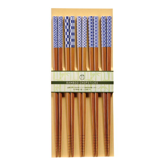 KAWAI - Ätpinnar Susutake-Komon 5-pack Blå/Vit
