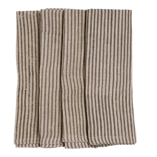 Chamois - Stripe Servett Lin 50x50 cm Grå