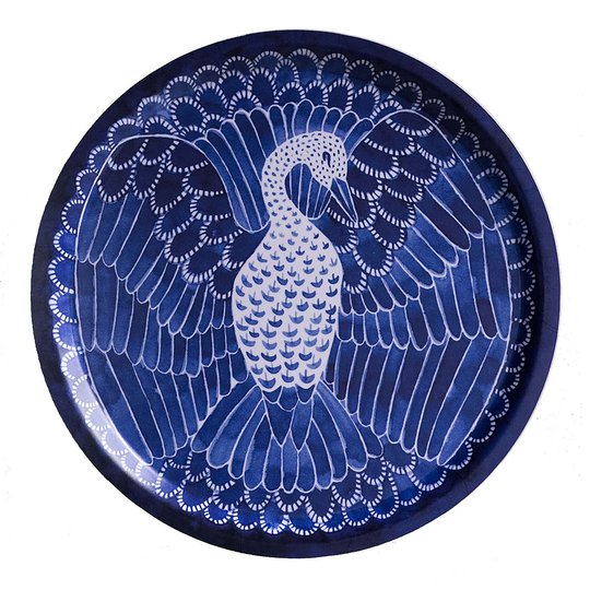 Götefors porslin - Selma Bricka Fågel 31 cm